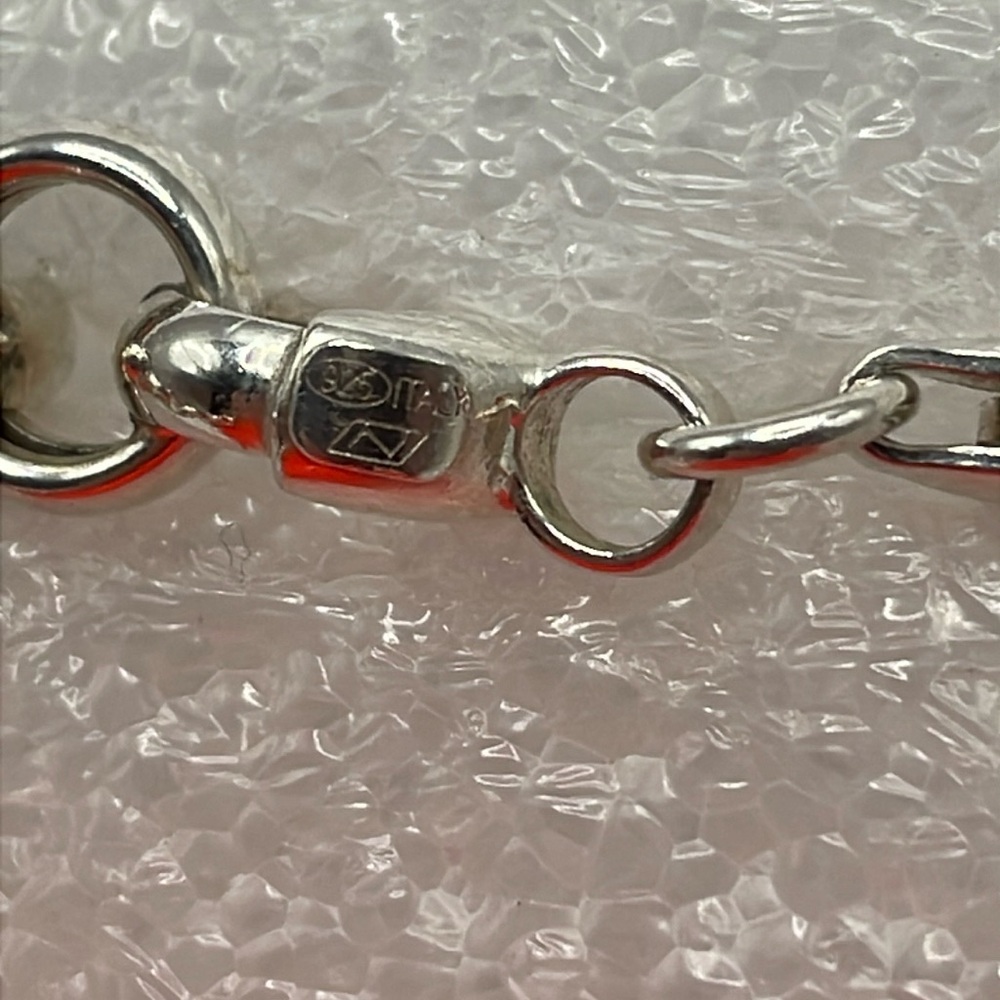 Bracelet Italian Sterling Silver 7.5” Rolo Chain Bracelet - Picture 9 of 9